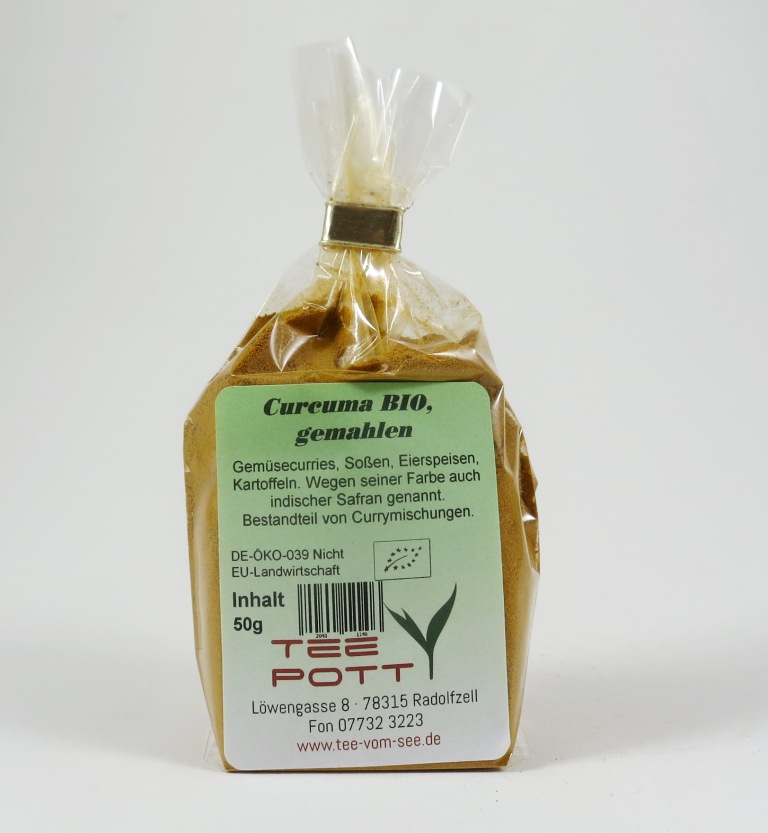 Curcuma gemahlen in Bio Qualität
